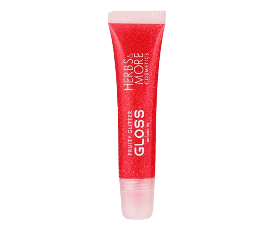 Herbs & More Cosmetics Fruity Glitter Gloss Raspberry